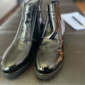 Sleek Black Ankle Boots with Glossy Finish